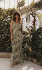 Olive Burnout Devore Maxi Dress