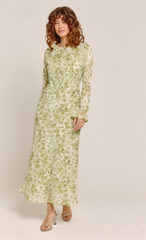 Green Bias Cowl Back Maxi Dress
