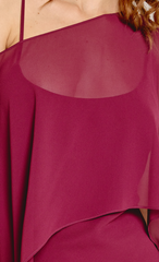 Wine Cami Cape Mini Dress