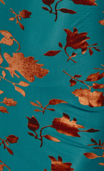 Teal Burnt Devore Asymmetric Maxi Dress