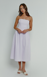 Lilac Corset Drop Waist Midi Dress