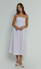 Lilac Corset Drop Waist Midi Dress