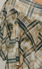 Olive Handkerchief Distressed Check Skirt