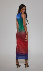 Ombre Blur Tank Maxi Dress