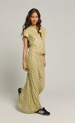 Olive & Brown Polka Dot Mesh Top