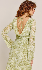 Green Bias Cowl Back Maxi Dress