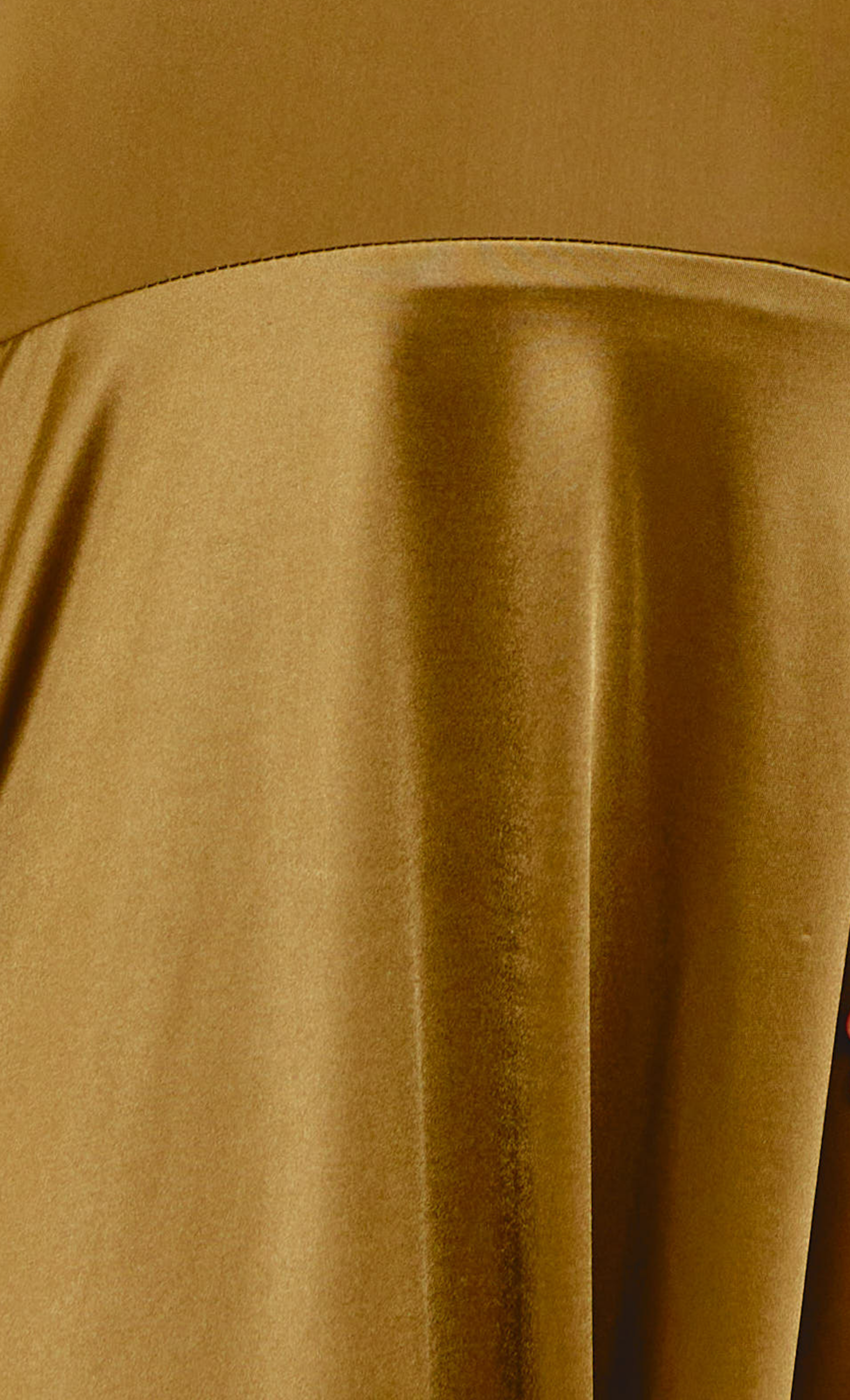 Olive Curved Drop Waist Bandeau Maxi Dress