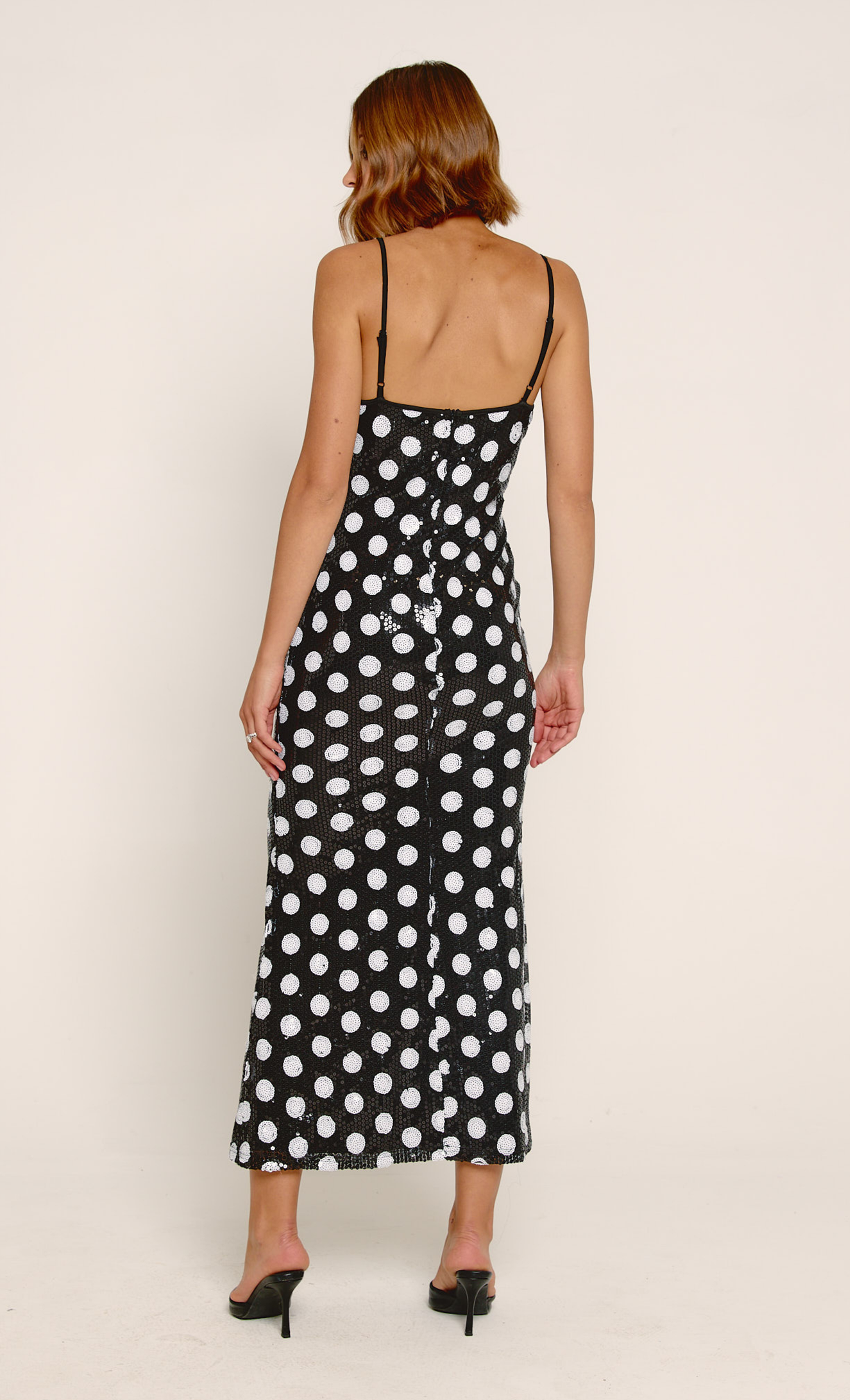 Polka Dot Sequin Cami Maxi Dress