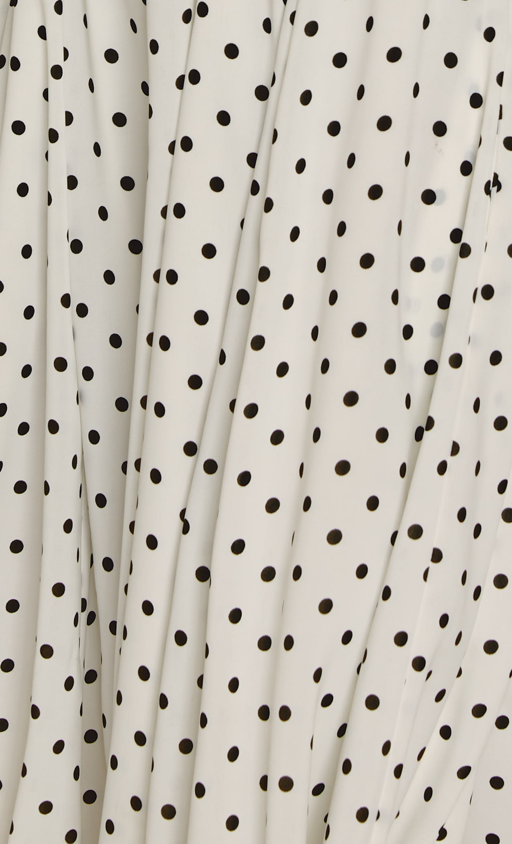 White Polka Dot Scarf Midi Dress