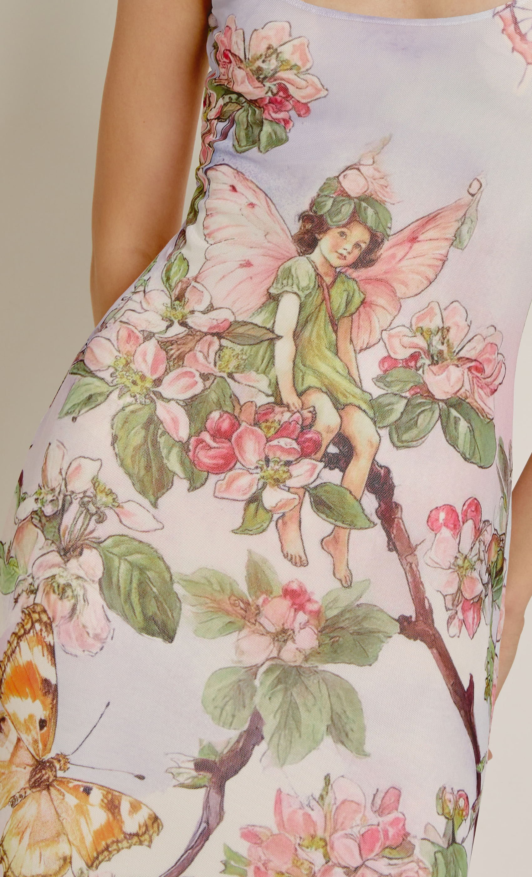 Lilac Cherub Garden Maxi Dress