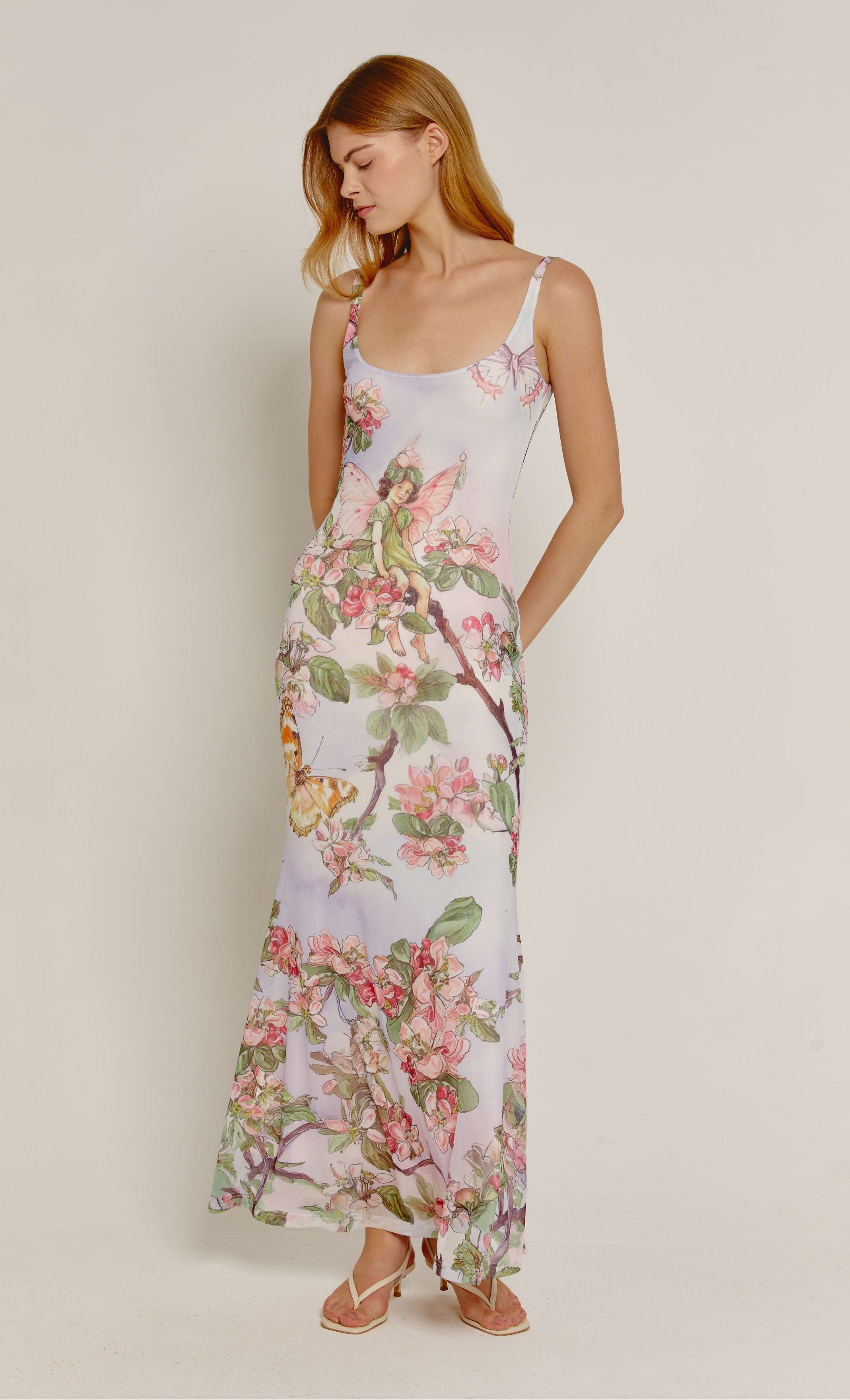 Lilac Cherub Garden Maxi Dress