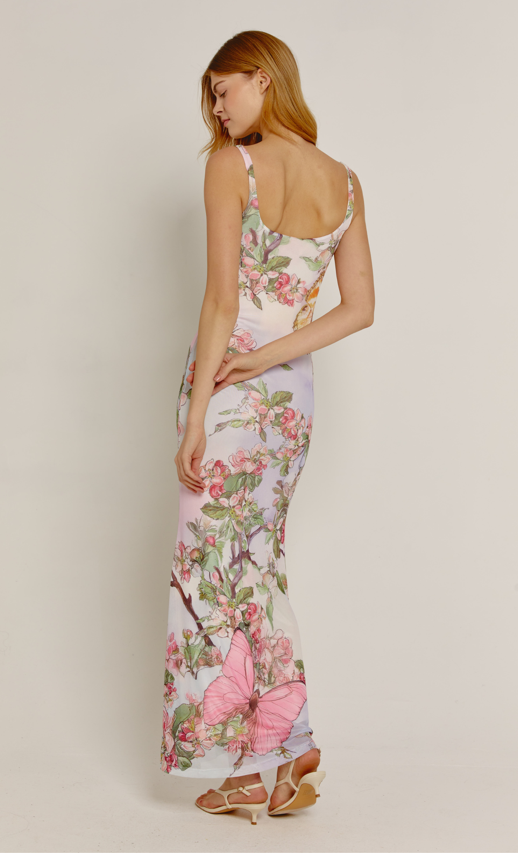 Lilac Cherub Garden Maxi Dress