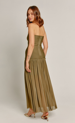 Olive Bandage Drop Waist Maxi Dress