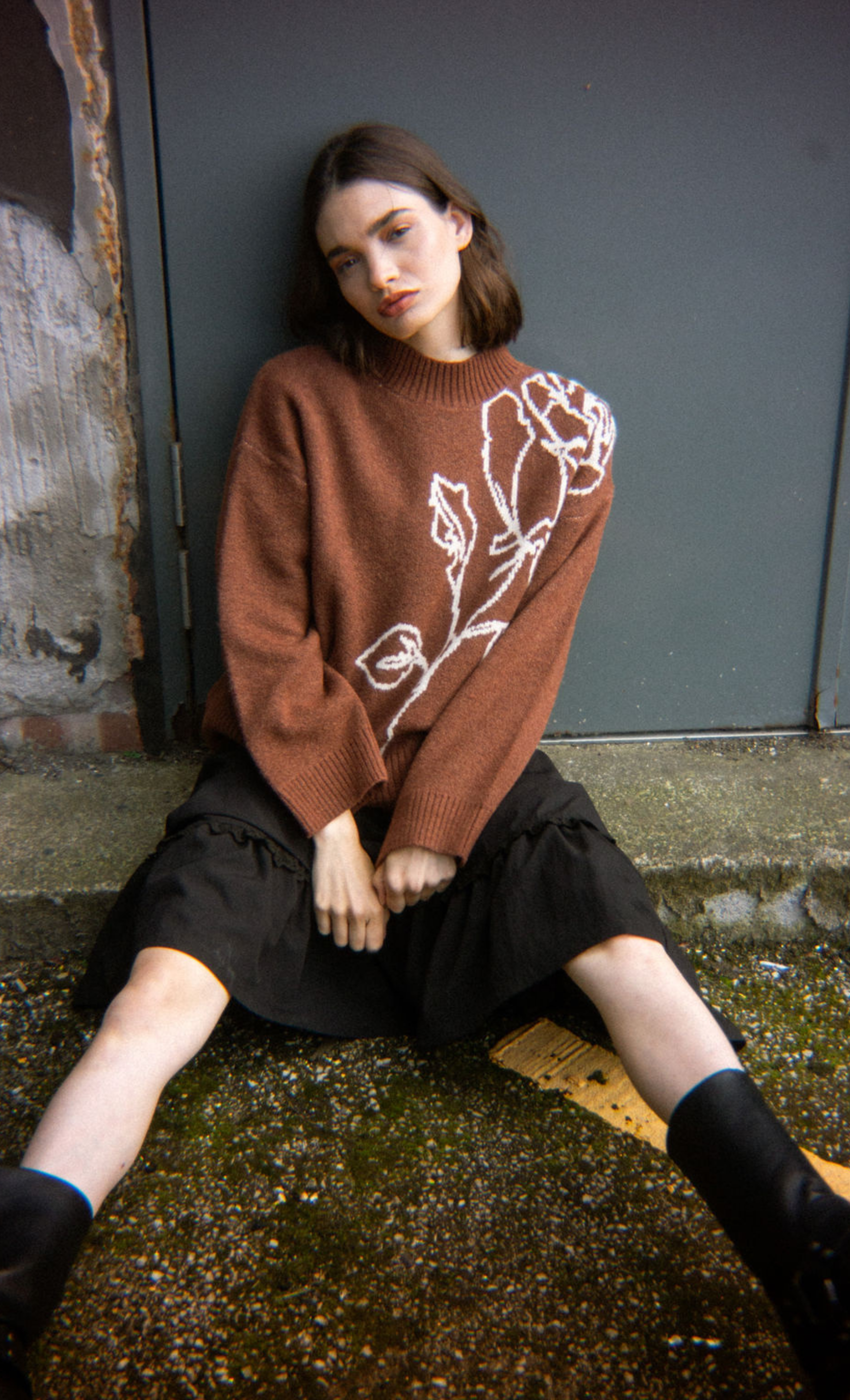 Rust Rose Intarsia Jumper