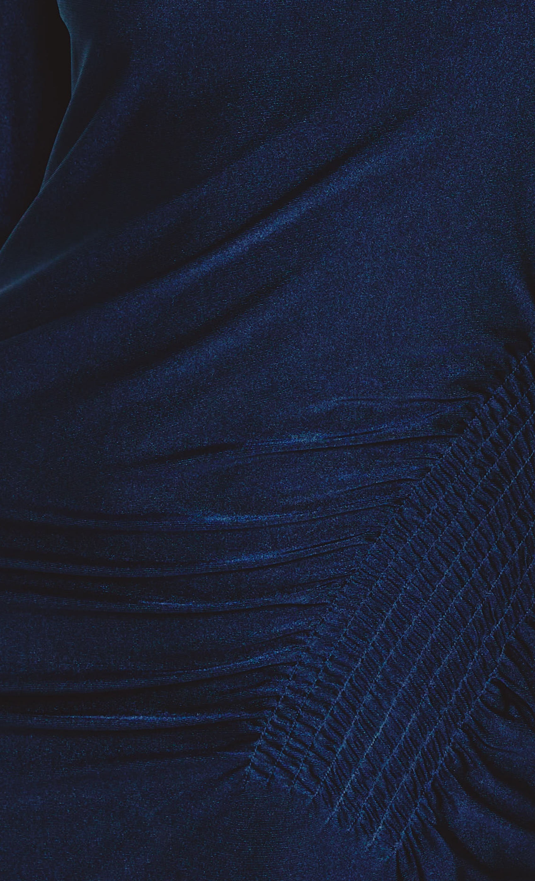 Navy Ruched Long Sleeve Maxi Dress