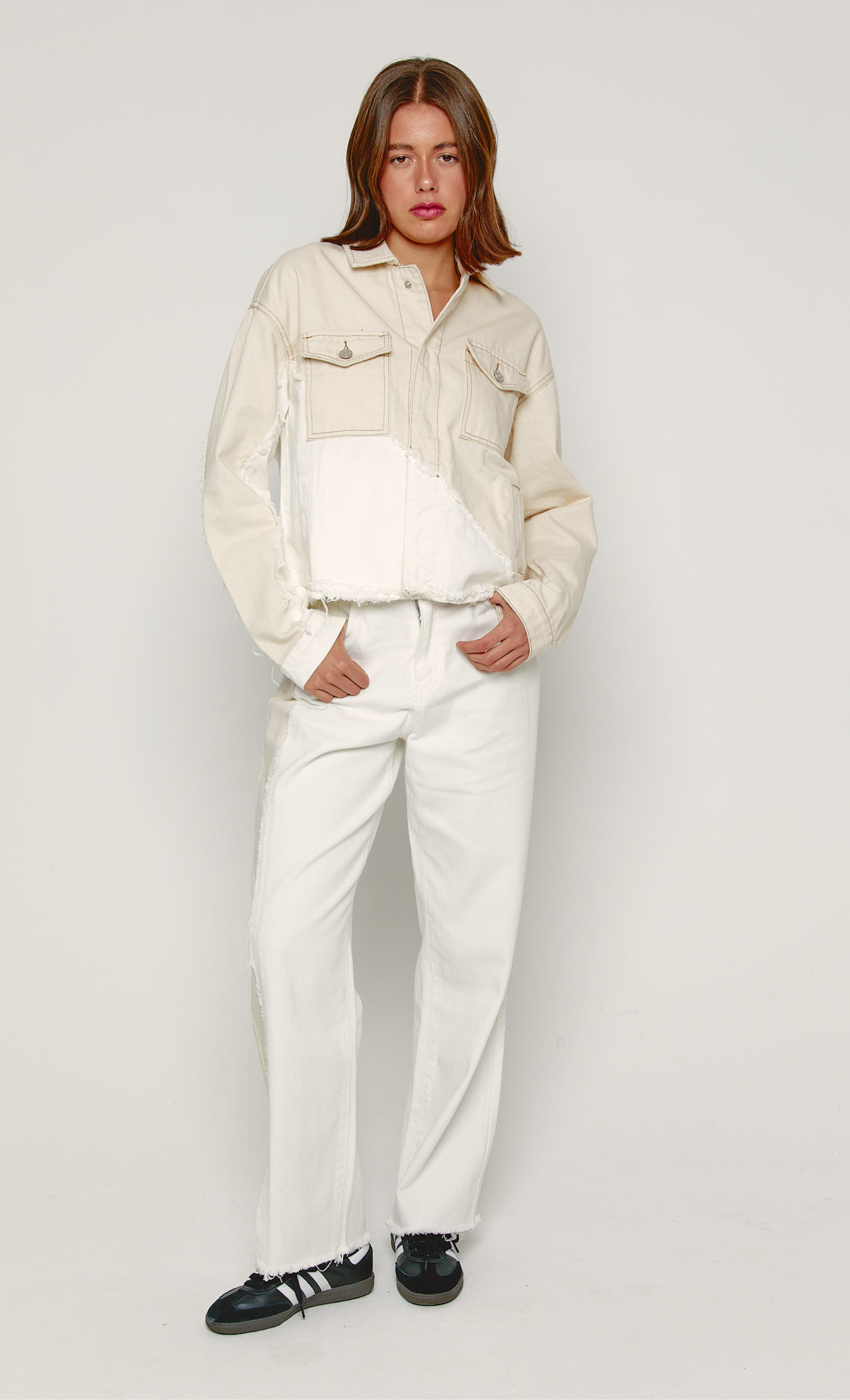 Two Tone Panel Denim Jacket