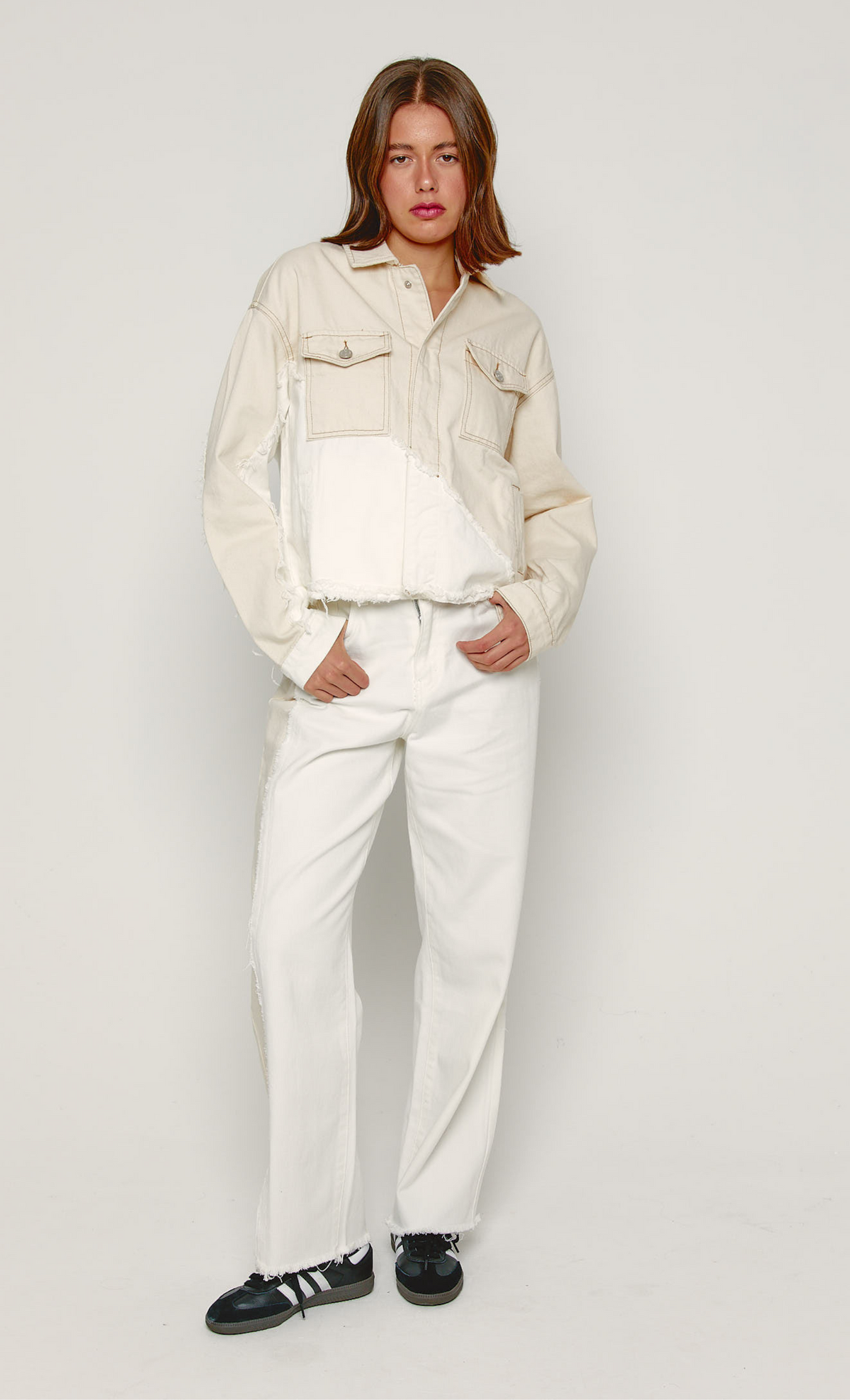 Two Tone Panel Jeans