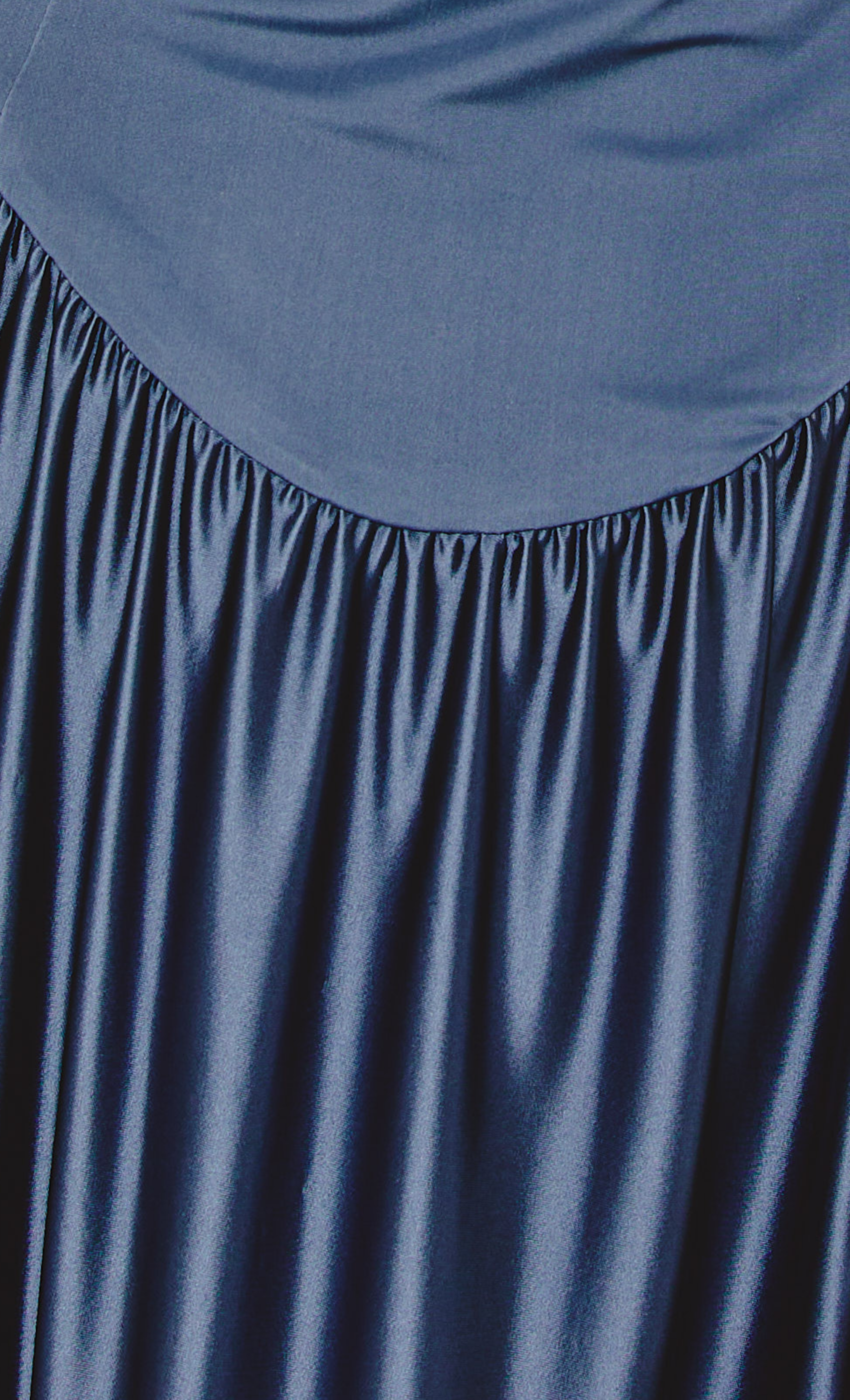 Steel Blue Curved Waist Maxi Dress