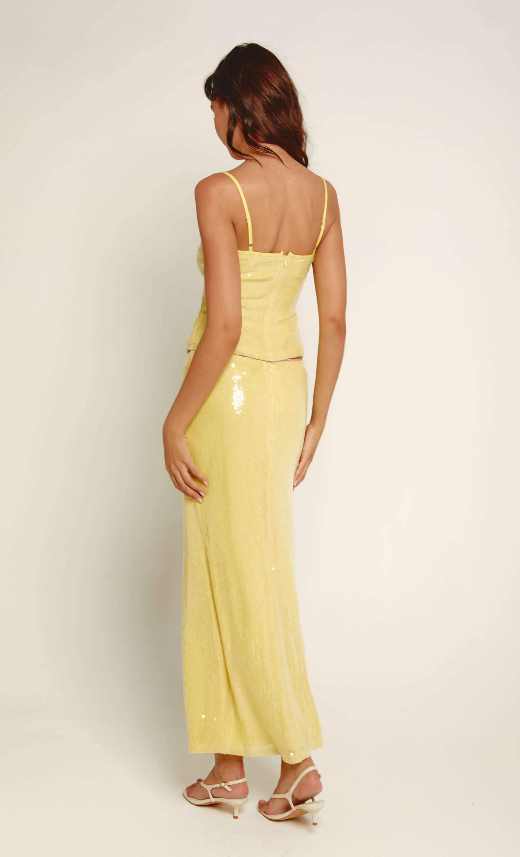 Yellow Sequin Midaxi Skirt