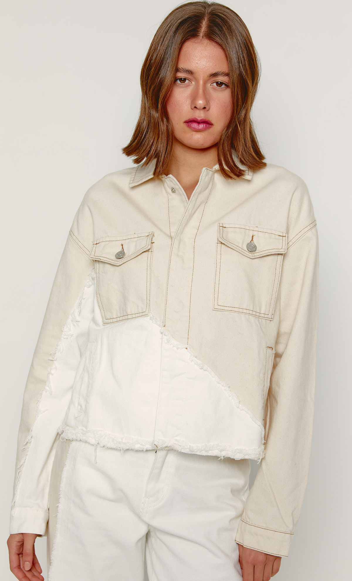 Two Tone Panel Denim Jacket