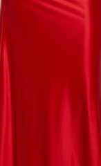 Red Asymmetric Scarf Maxi Dress