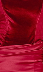 Red Velvet Corset-Style Maxi Dress