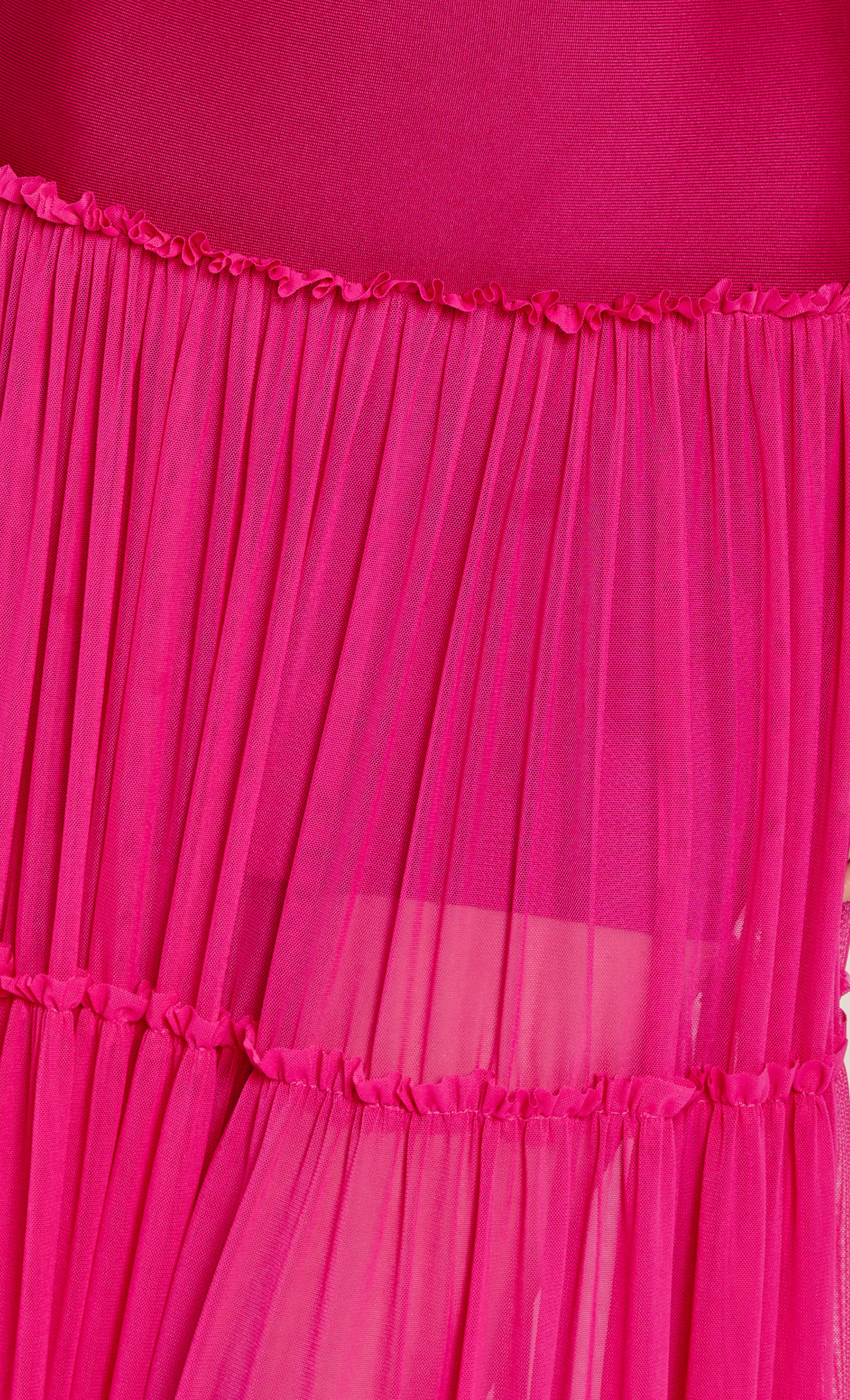Pink Bandage Mesh Maxi Dress