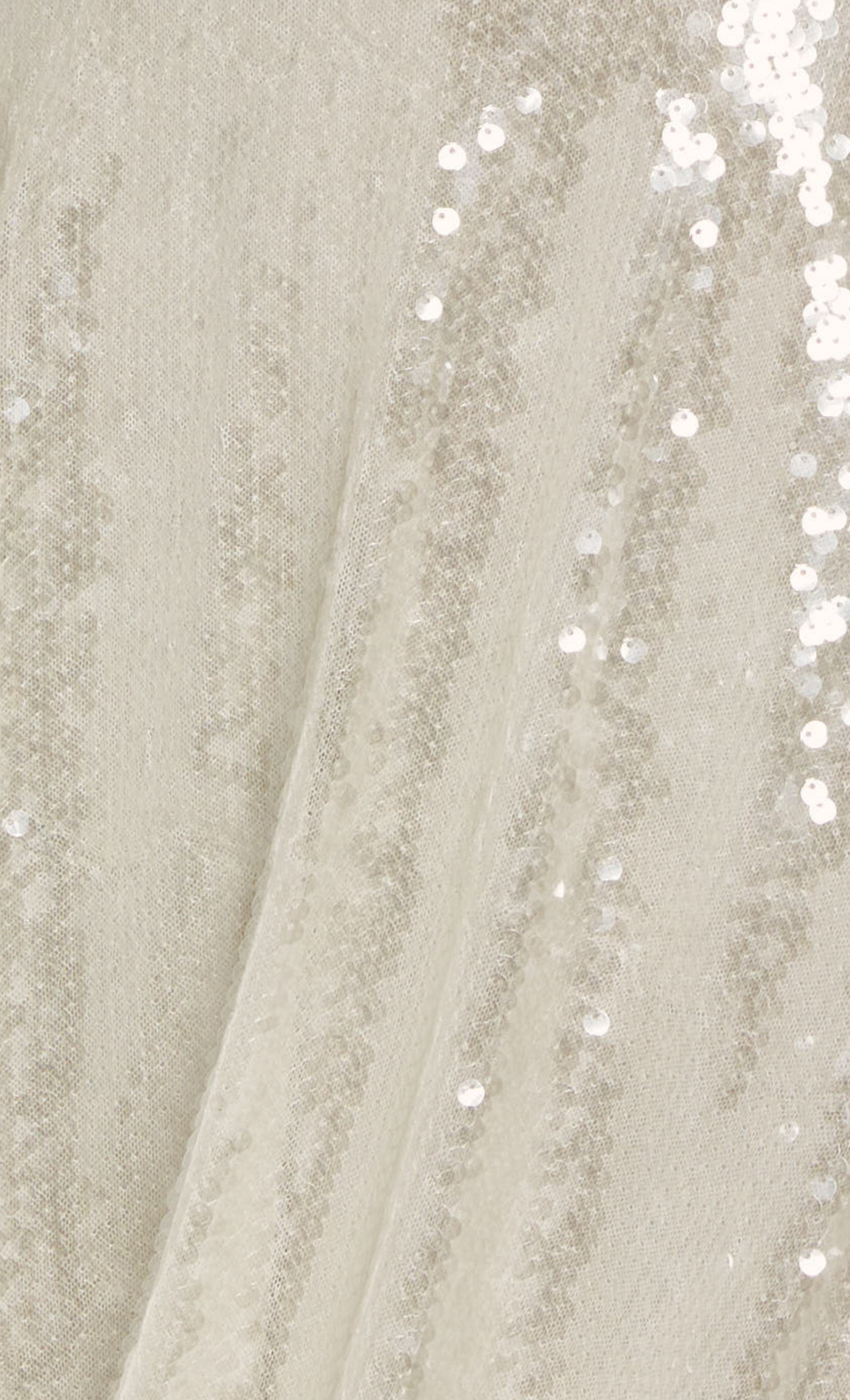 White Sequin Tie Back Mini Dress