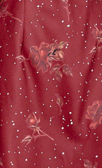 Wine Polka Dot Rose Scarf Mini Dress