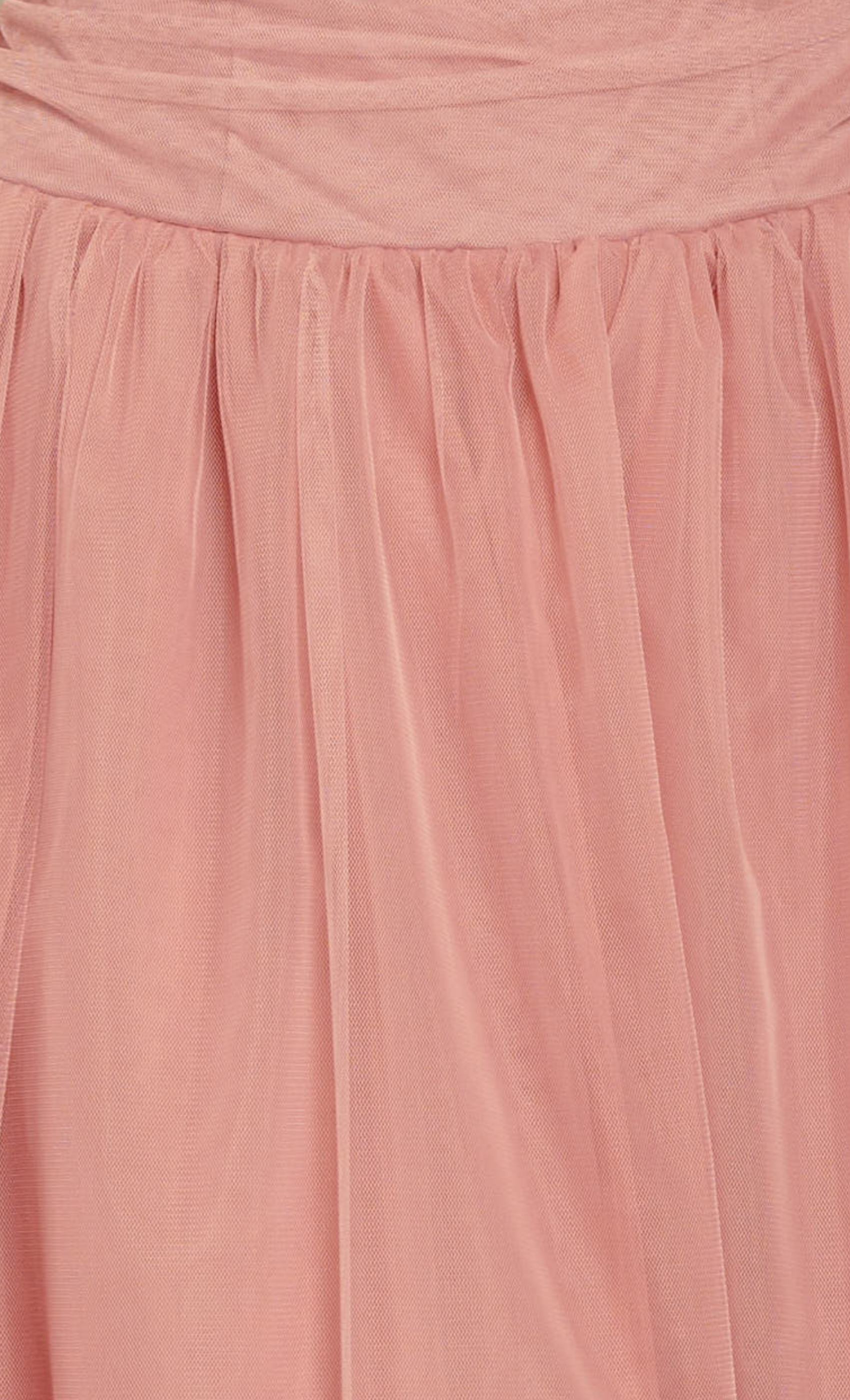 Pink Bandeau Mesh Maxi Dress