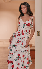 Rose Petal Detail Maxi Dress