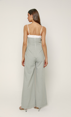 Grey Ruched Bust Jumpsuit