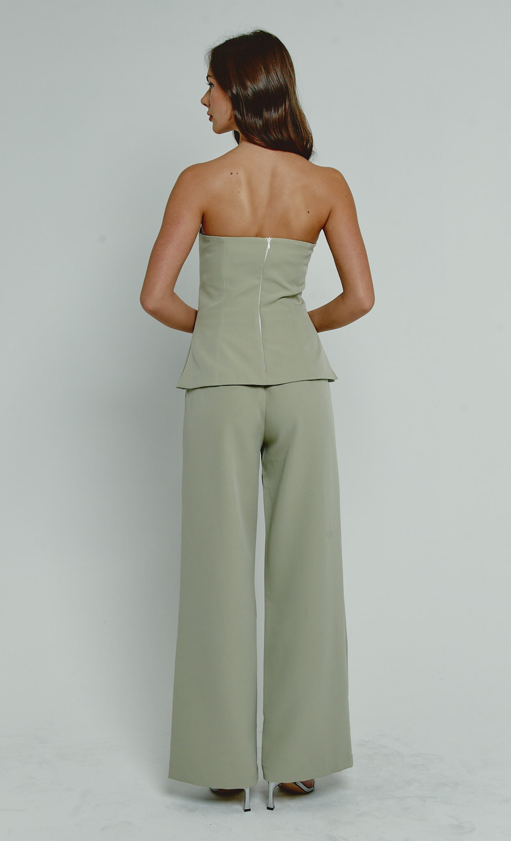 Olive Tailored Longline Bandeau Jumpsuit