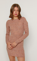 Pink Pointelle Knit Mini Dress