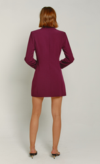Plum Double Breasted Blazer Mini Dress
