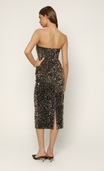 Rose Gold Sequin Midi Dress