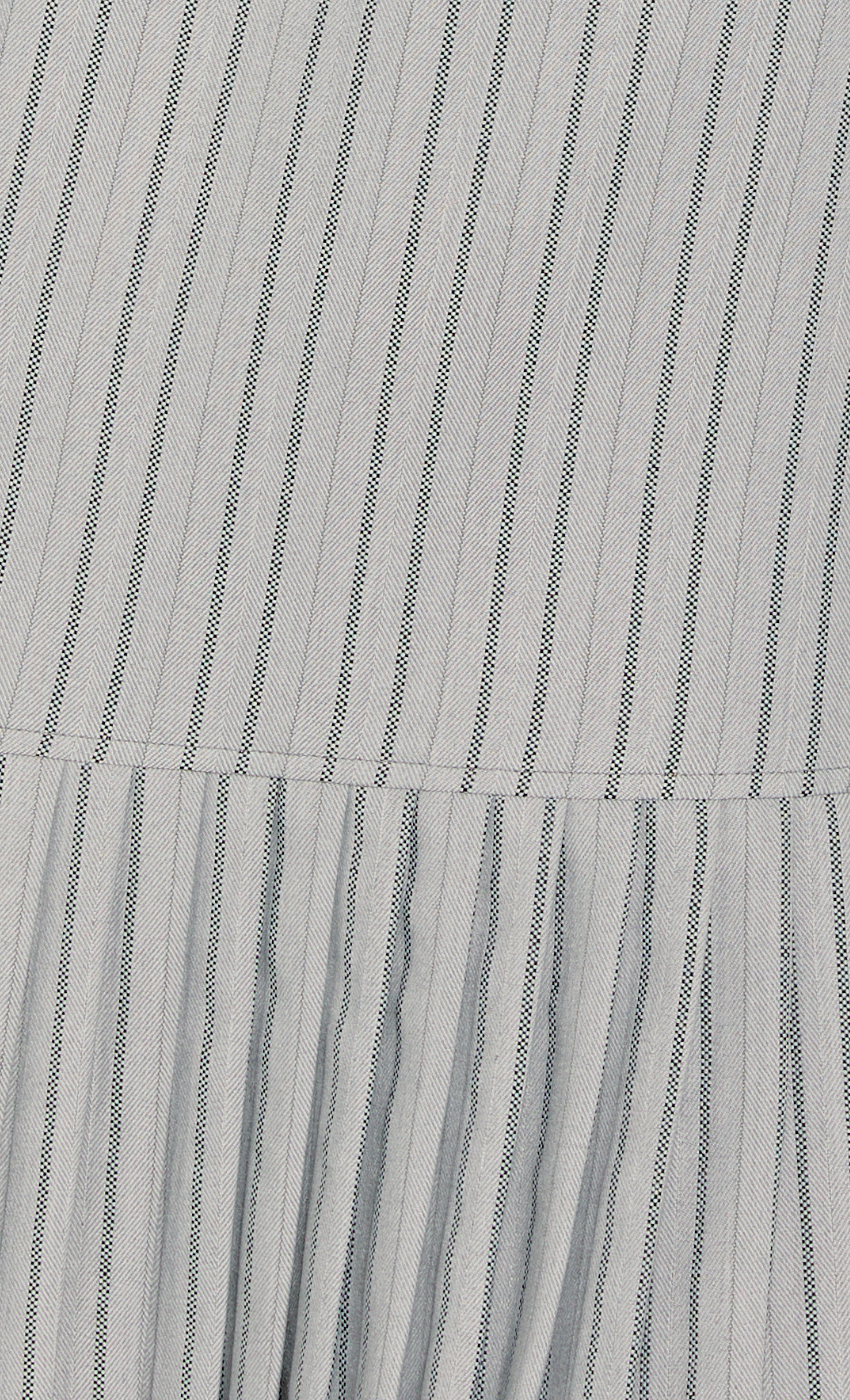 Grey Stripe Pleat Hem Mini Dress