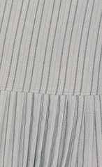 Grey Stripe Pleat Hem Mini Dress