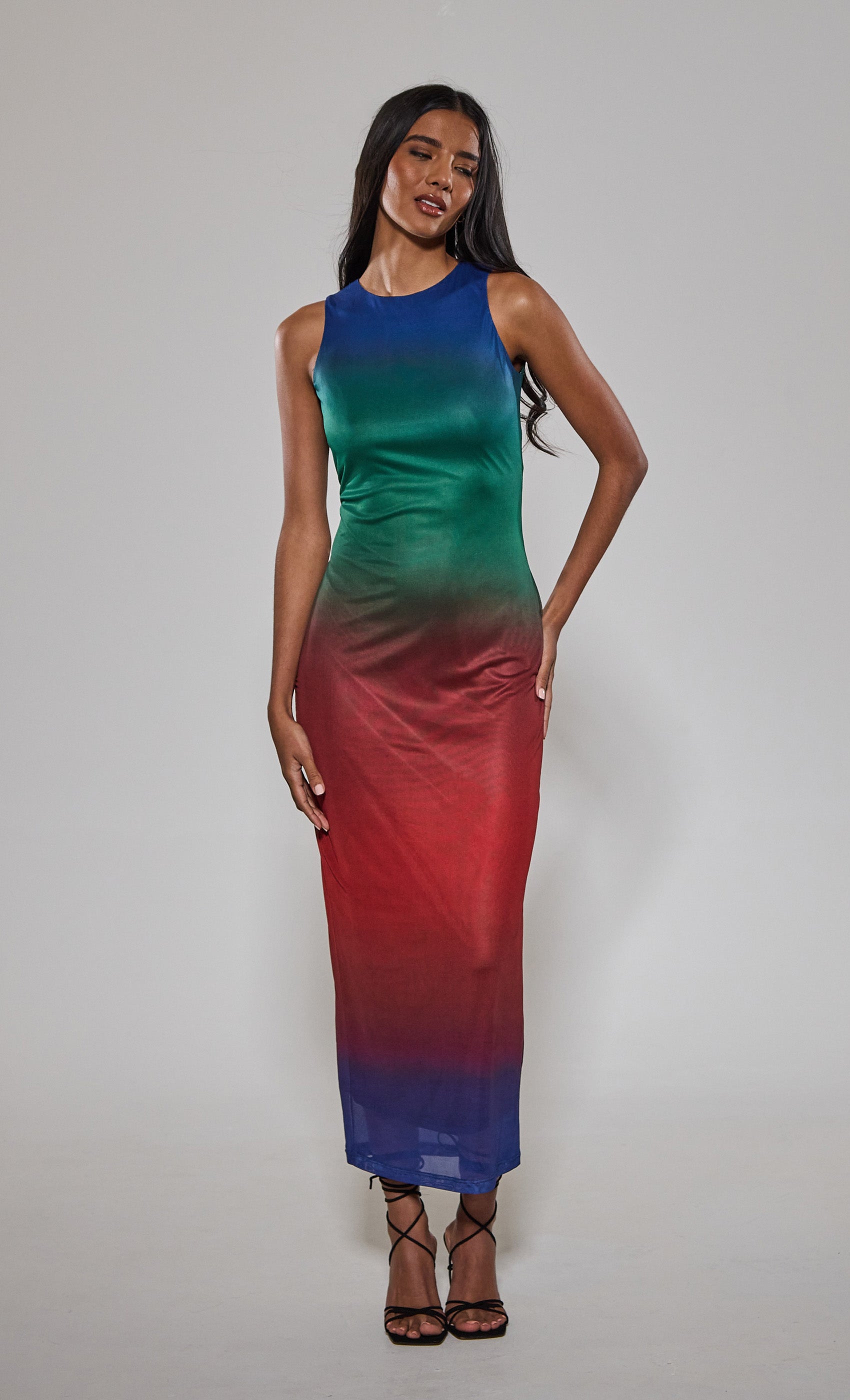 Ombre Blur Tank Maxi Dress