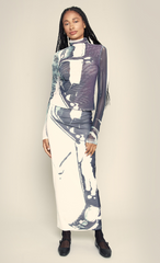 Snowed In Mesh Print Top