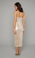 Metallic Sequin Corset Dress